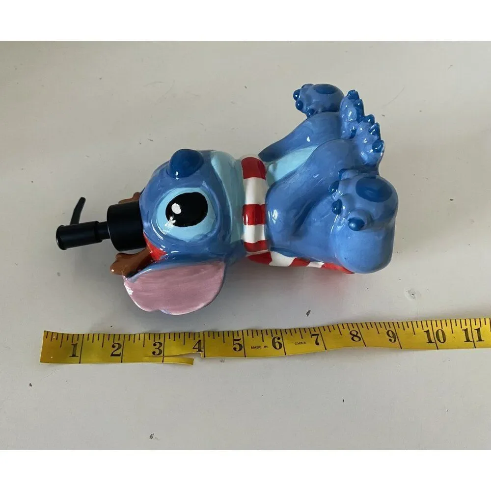 Disney Stitch With Antlers and Scarf Christmas Holiday Soap Lotion Dispenser NEW